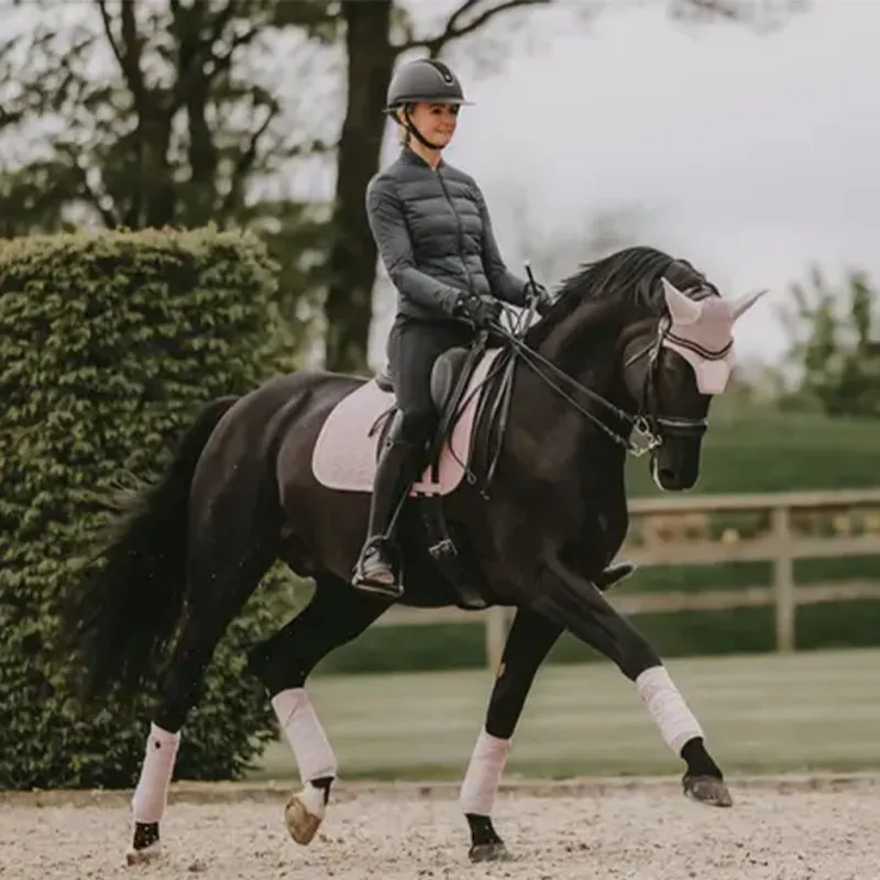 Kentucky Wellington Velvet Pearls Fly Veil - Soft Rose-4