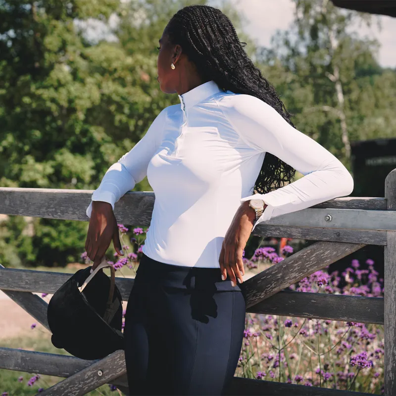 Kentucky Classic Womens Long Sleeve Show Shirt - White-4