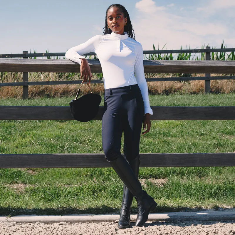 Kentucky Classic Womens Long Sleeve Show Shirt - White-5