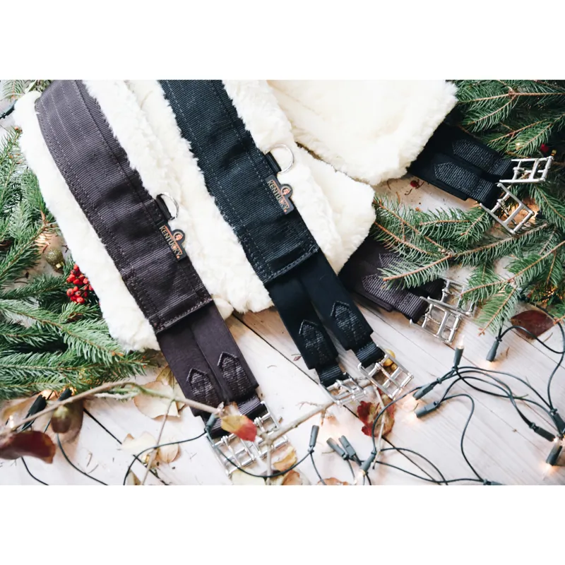 Kentucky Elasticated Sheepskin Girth - Brown-1