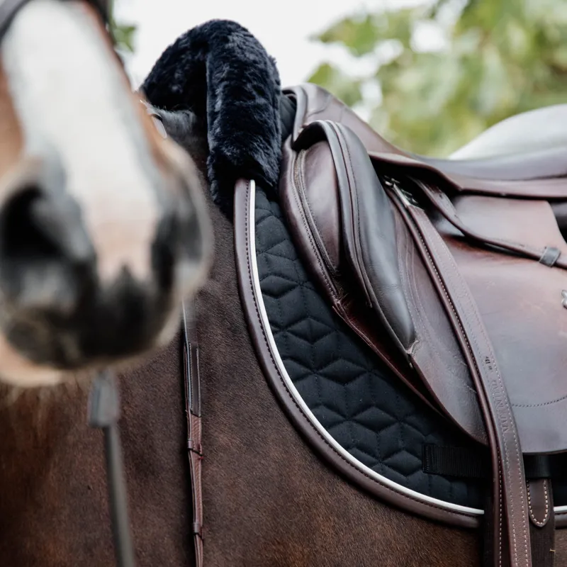 Kentucky Skin Friendly Star Quilting Saddlecloth - Black-2