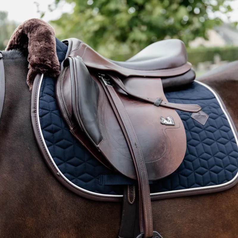 Kentucky Skin Friendly Star Quilting Saddlecloth - Navy-1