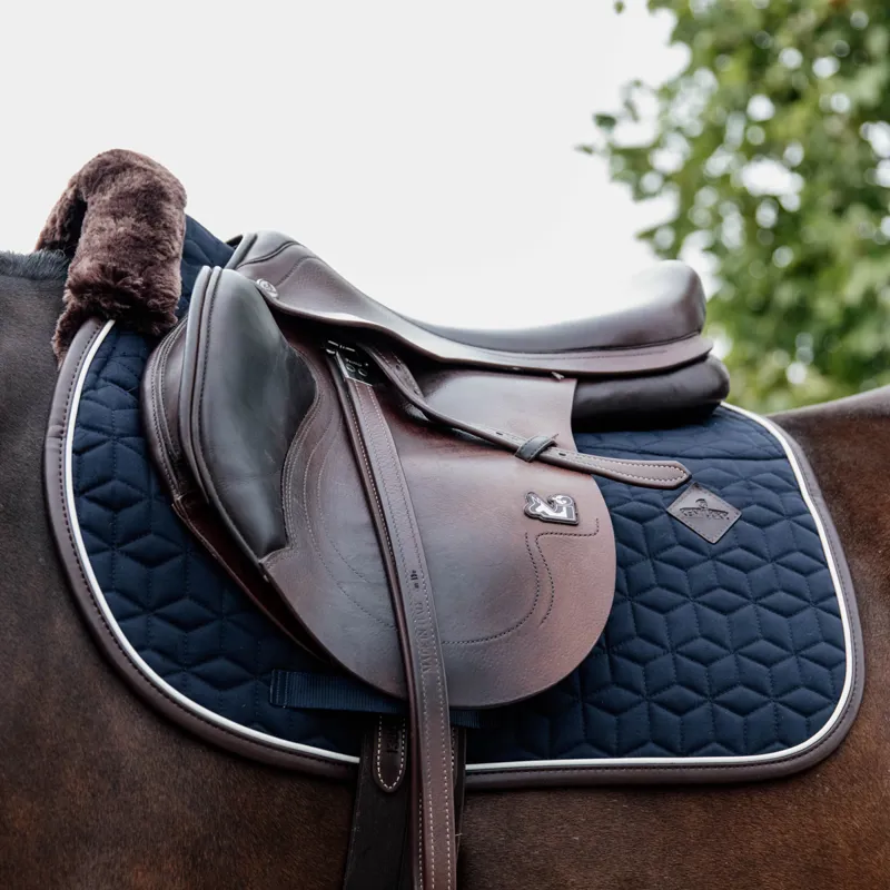 Kentucky Skin Friendly Star Quilting Saddlecloth - Navy-2