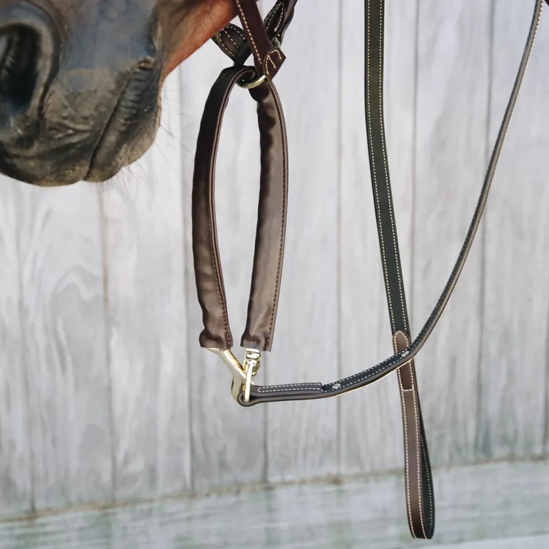Kentucky Artificial Leather Covered Lead Chain - Brown-2