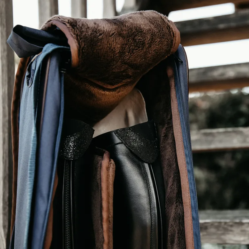 Kentucky Boot Bag with Faux Fur Lining - Navy-2