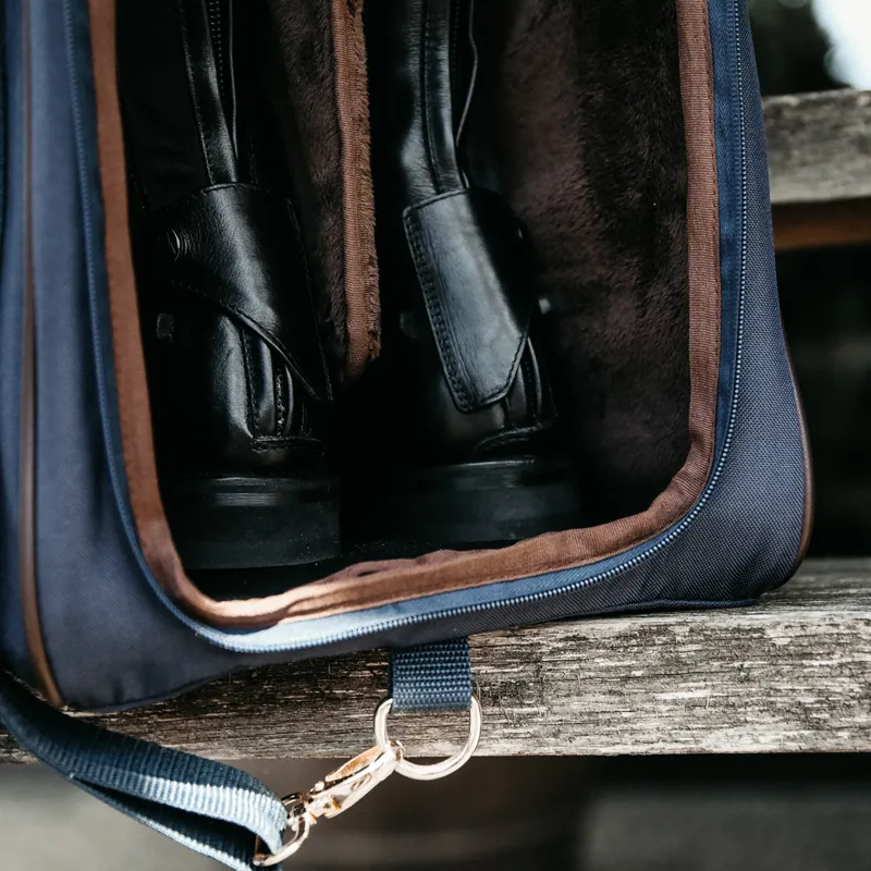 Kentucky Boot Bag with Faux Fur Lining - Navy-1