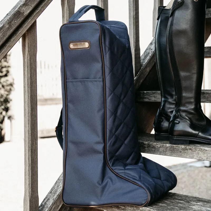 Kentucky Boot Bag with Faux Fur Lining - Navy