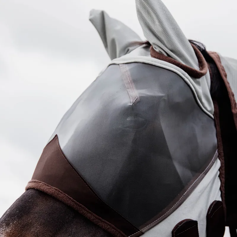 Kentucky Classic Fly Mask with Ears - Silver-4