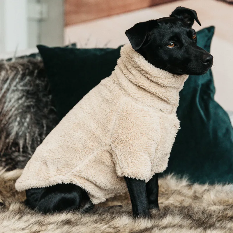 Kentucky Teddy Fleece Sweater Dog Rug - Beige