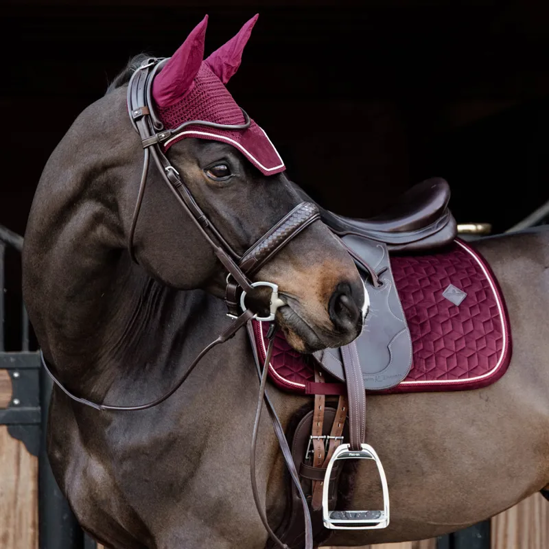 Kentucky Wellington Velvet Fly Veil - Bordeaux-2