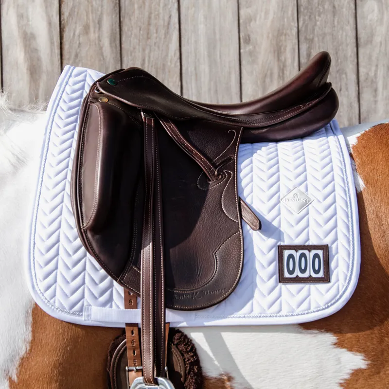 Kentucky Fishbone Competition Dressage Number Saddlecloth - White