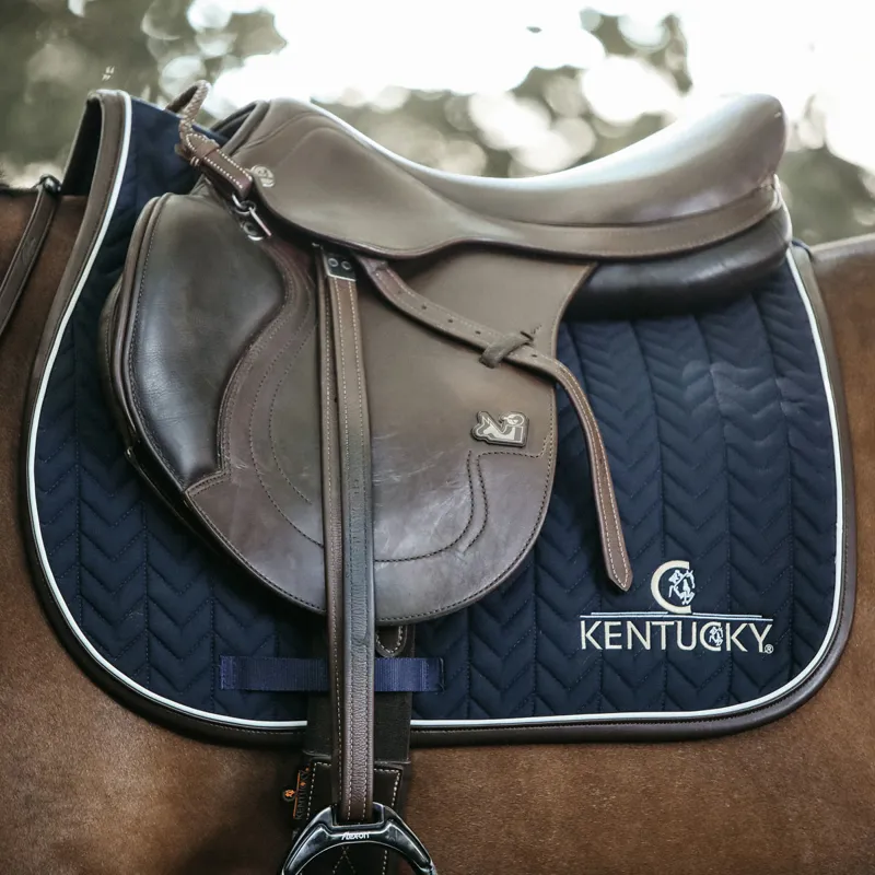 Kentucky Leather Fishbone Jumping Saddlecloth - Navy