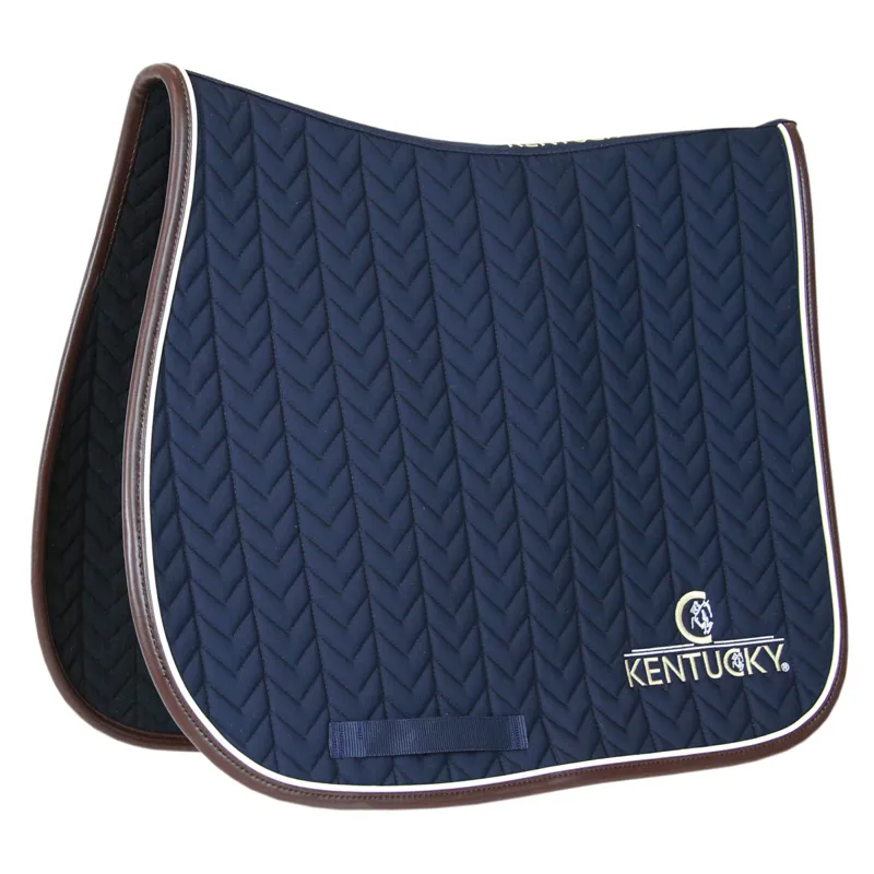 Kentucky Leather Fishbone Jumping Saddlecloth - Navy-4