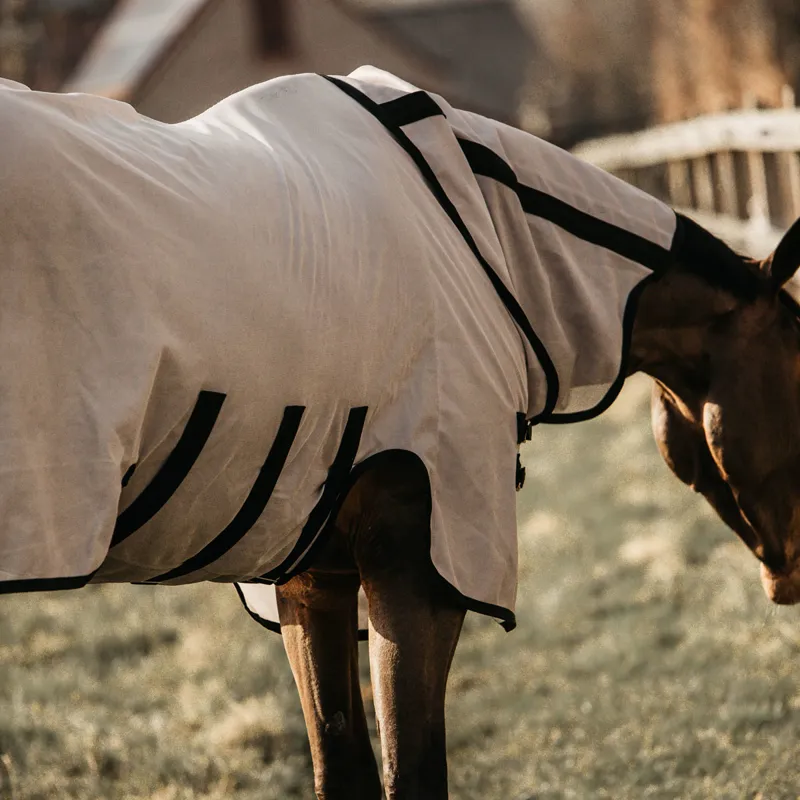Kentucky Mesh Detachable Neck Fly Rug - Beige-2