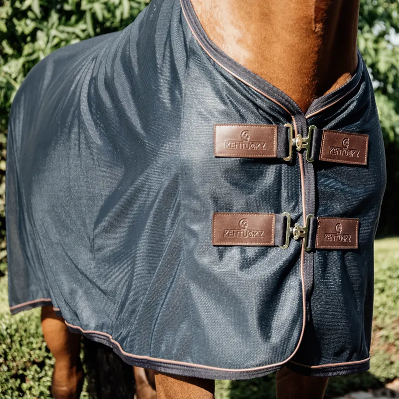 Kentucky Mesh Standard Neck Fly Sheet Rug - Navy-1