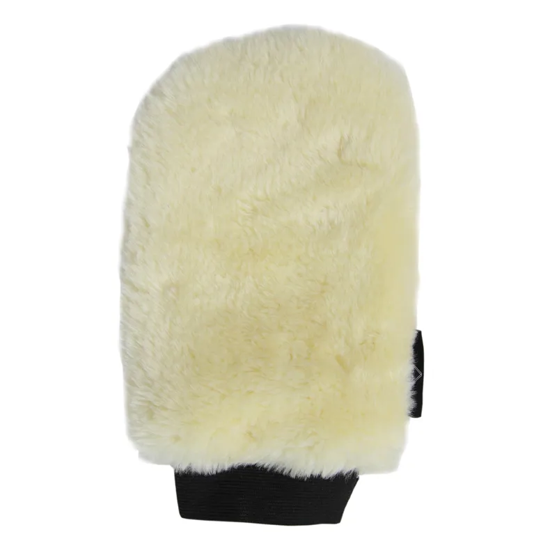 Grooming Deluxe Faux Sheepskin Grooming Mitt - Natural-3
