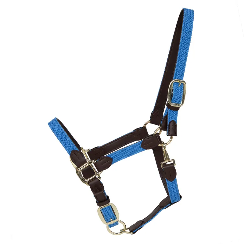 Kentucky Plaited Nylon Headcollar - Light Blue-2