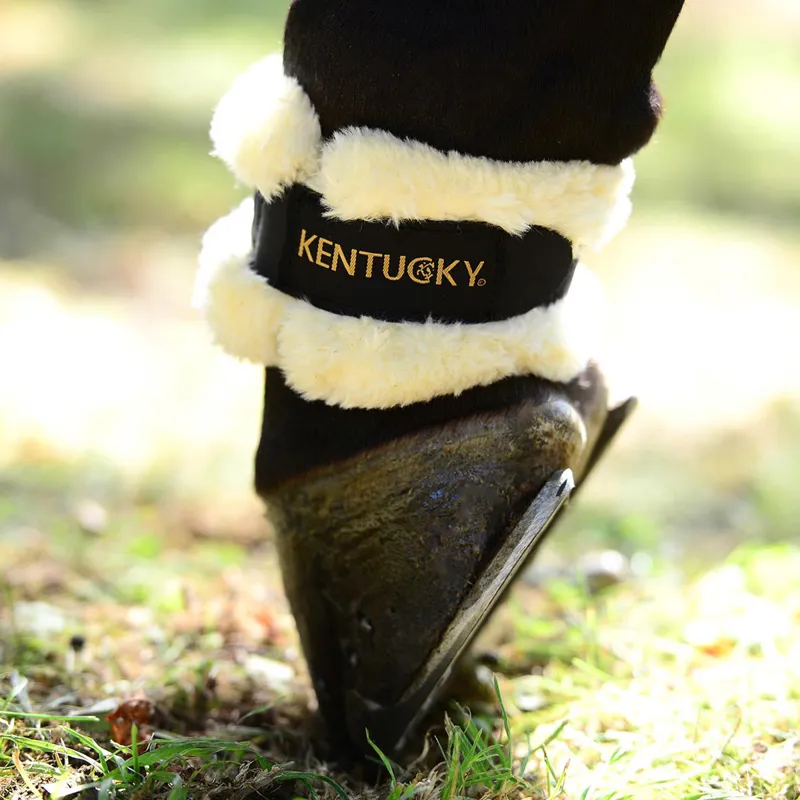Kentucky Faux Sheepskin Pastern Wraps - Black-1