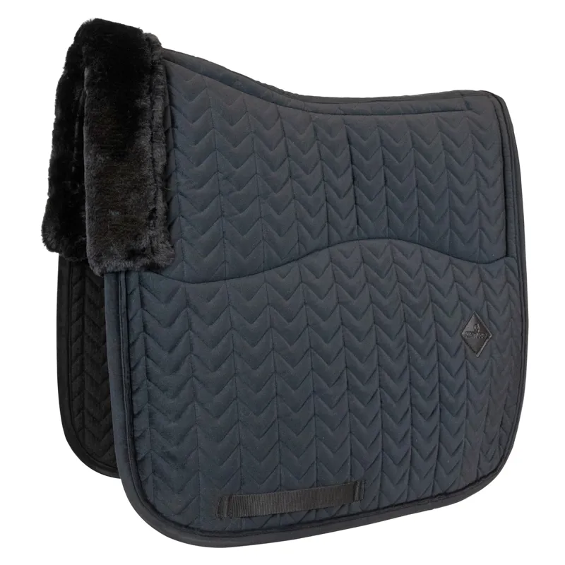 Kentucky Skin Friendly Velvet Dressage Saddlecloth - Black-2