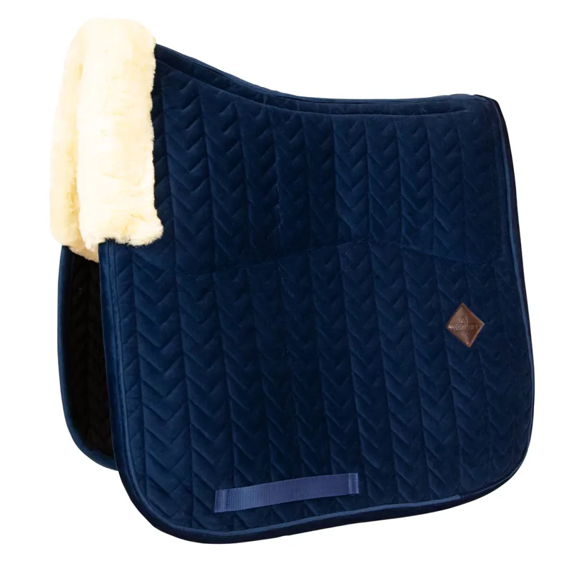 Kentucky Skin Friendly Velvet Dressage Saddlecloth - Navy-2