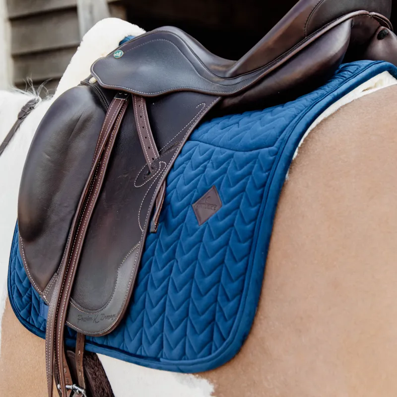 Kentucky Skin Friendly Velvet Dressage Saddlecloth - Navy-1