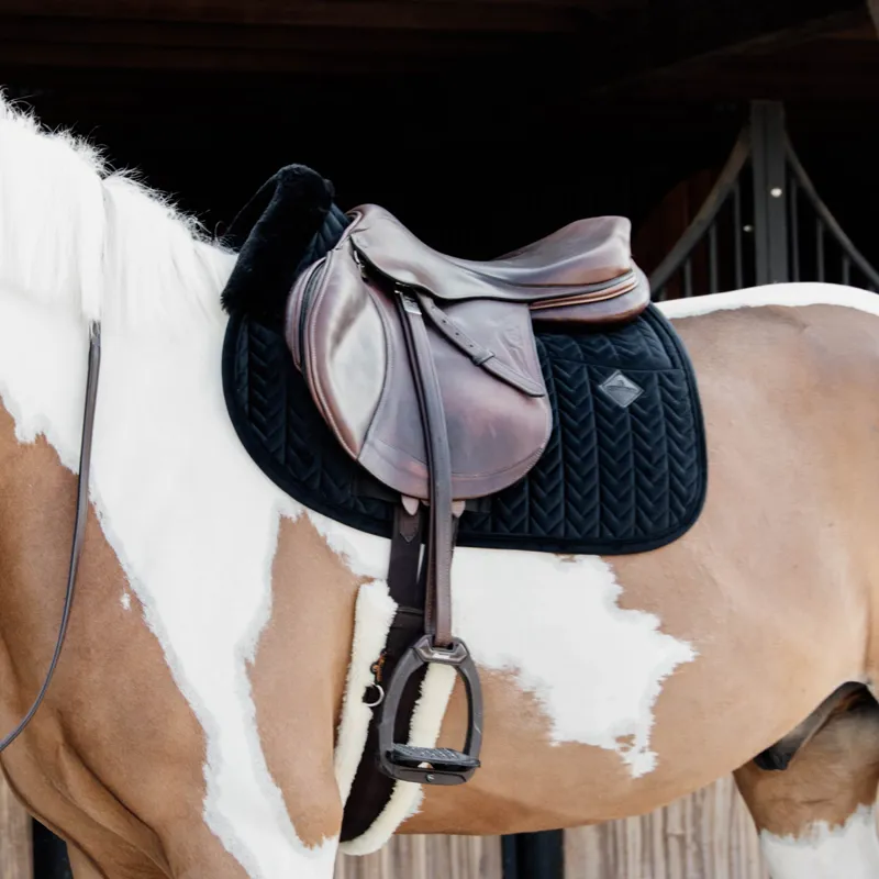 Kentucky Skin Friendly Velvet Jumping Saddlecloth - Black-1