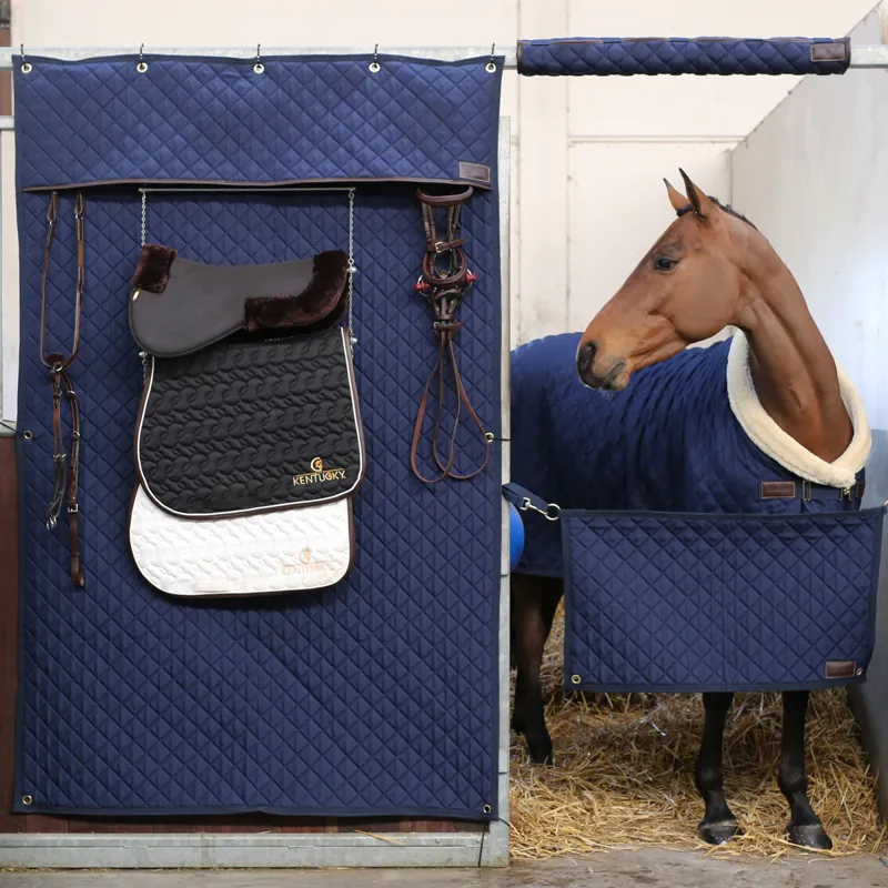 Kentucky Stable Drape Curtain - Navy-1