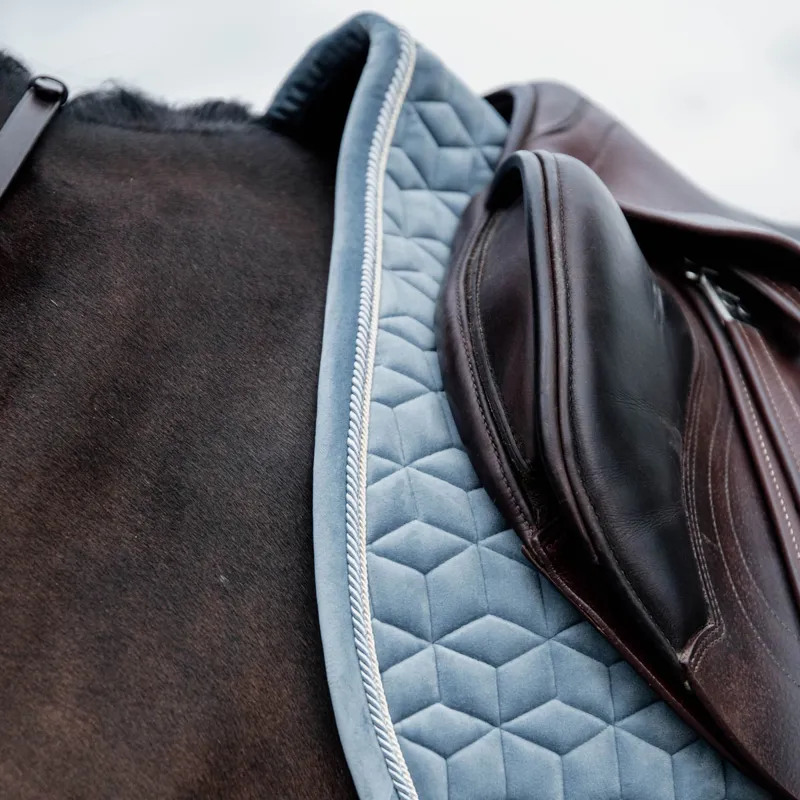 Kentucky Velvet Jumping Saddlecloth - Light Blue-4