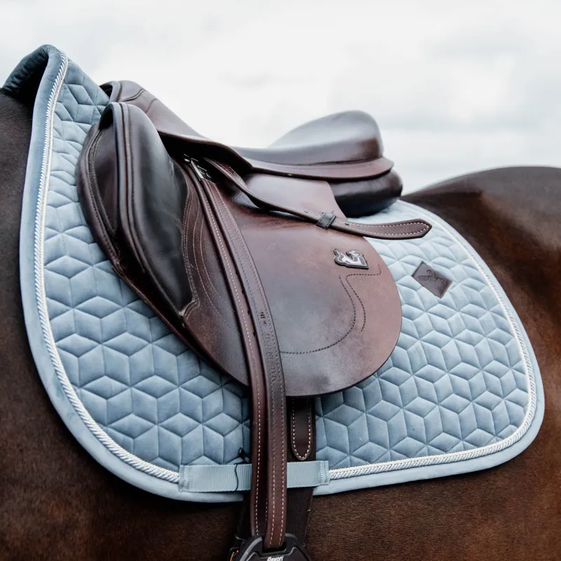 Kentucky Velvet Jumping Saddlecloth - Light Blue-1