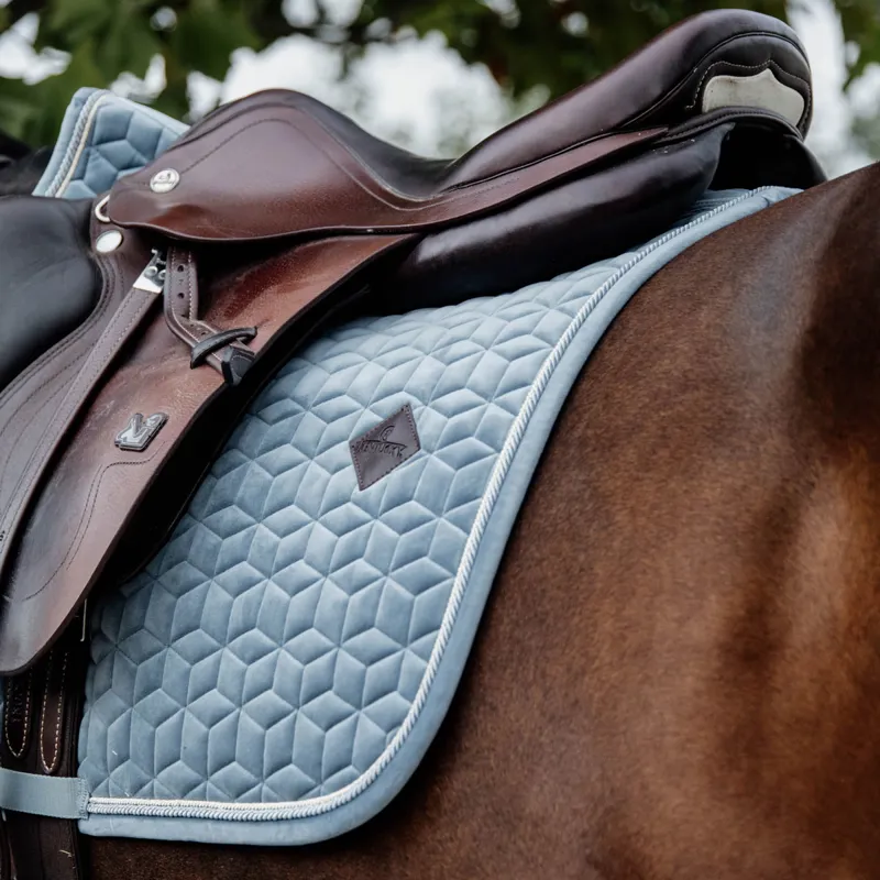 Kentucky Velvet Jumping Saddlecloth - Light Blue-3