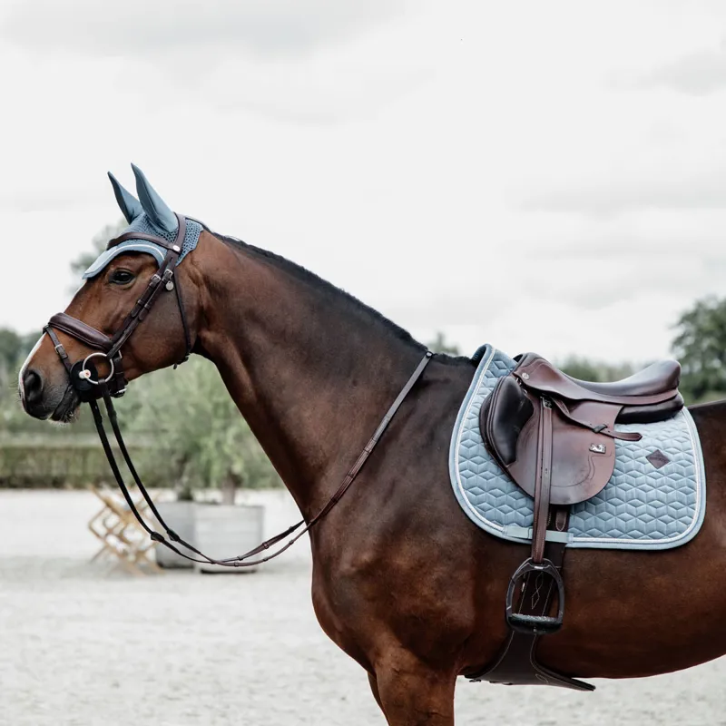 Kentucky Velvet Jumping Saddlecloth - Light Blue-2