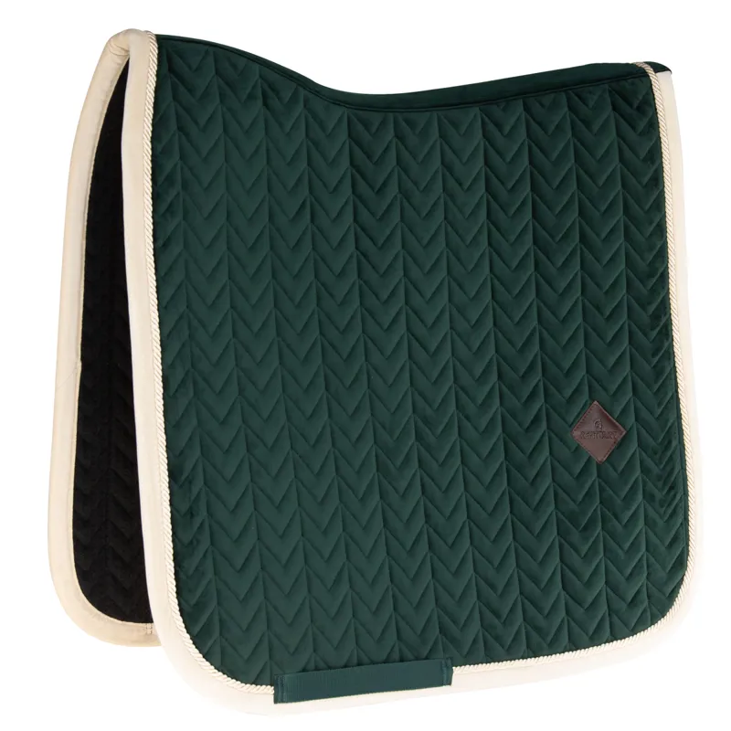 Kentucky Velvet Contrast Dressage Saddlecloth - Pine Green-2