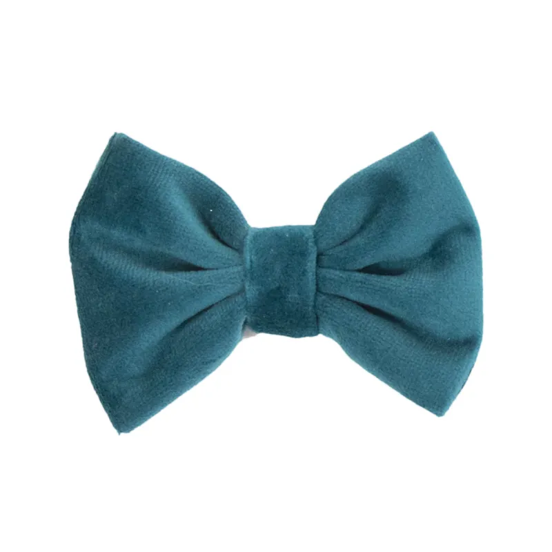 Kentucky Velvet Dog Bow Tie - Emerald-1