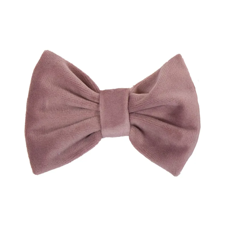 Kentucky Velvet Dog Bow Tie - Old Rose-1