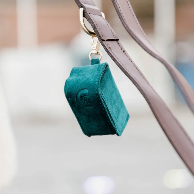 Kentucky Velvet Dog Square Poop Bag Holder - Emerald