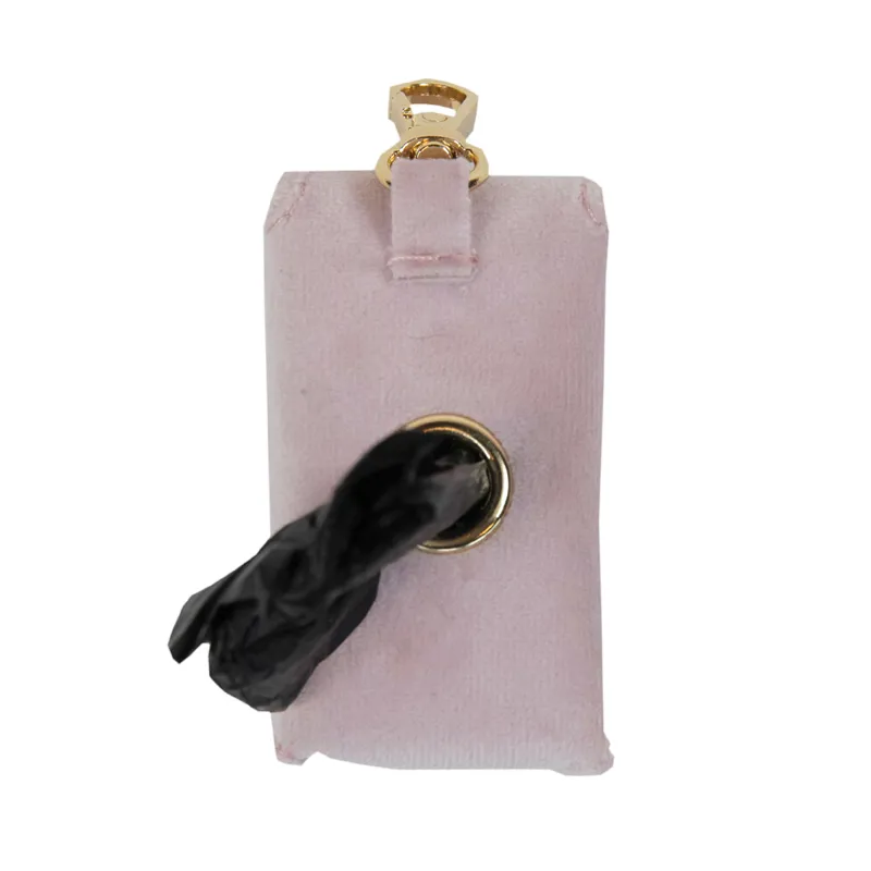 Kentucky Velvet Dog Square Poop Bag Holder - Soft Rose-1