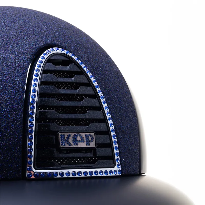 KEP Cromo 2.0 Polo Shine/Star Fabric Riding Hat - Blue/Blue/Blue-2