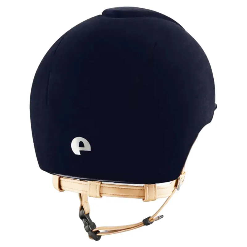 KEP Smart Nova Standard Velvet Riding Hat - Blue/Light Beige-1