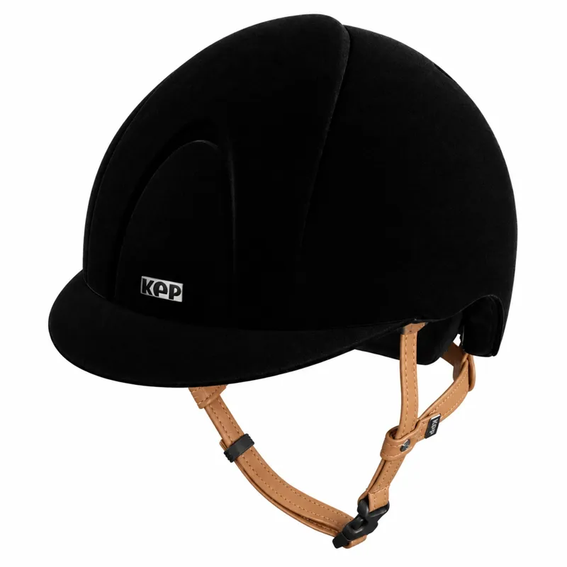 KEP Smart Nova Hunter Standard Velvet Riding Hat - Black/Dark Beige
