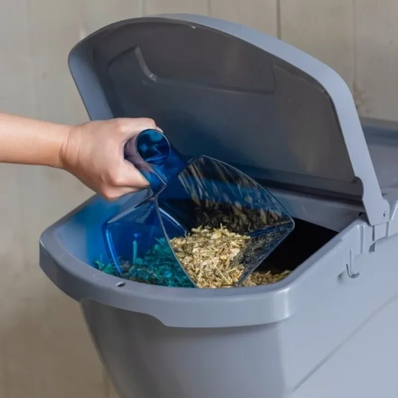 Kerbl Stackable 60L Feed Storage Box - Grey-5