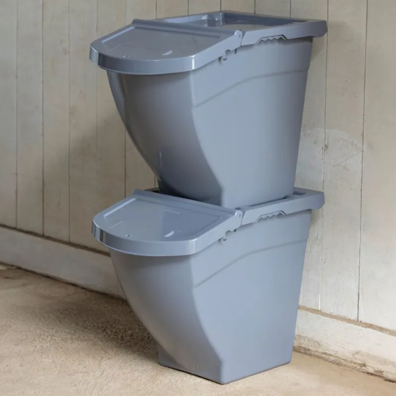 Kerbl Stackable 60L Feed Storage Box - Grey-7