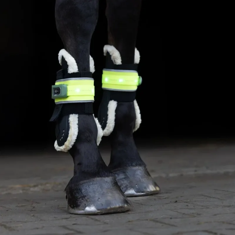 Kerbl Illuminated LED Hi-Viz Leg Bands - Yellow-2