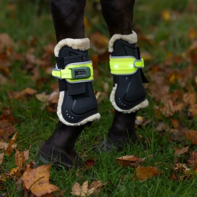 Kerbl Illuminated LED Hi-Viz Leg Bands - Yellow-3