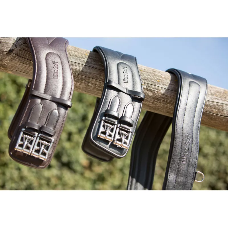 Kieffer Ultrasoft Leather Short Dressage Girth - Black-4