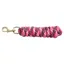 KM Elite Cotton Double Braid Lead Rope 7ft - Raspberry/White