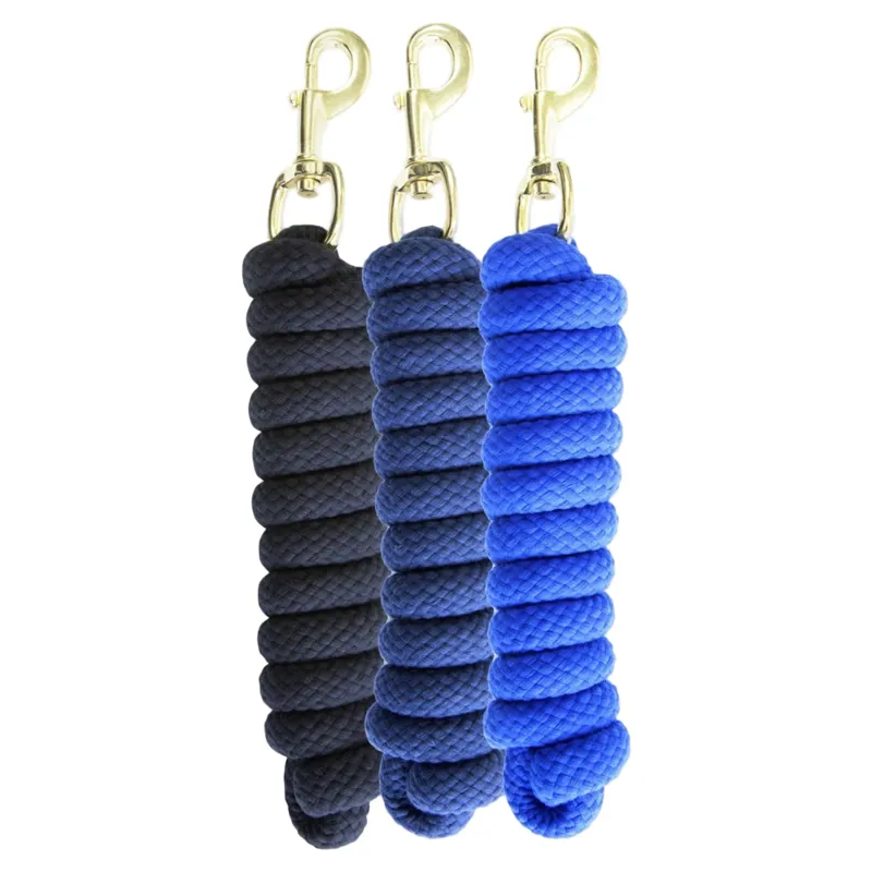 KM Elite Cotton Double Braid Lead Rope 7ft - Plain Navy-1
