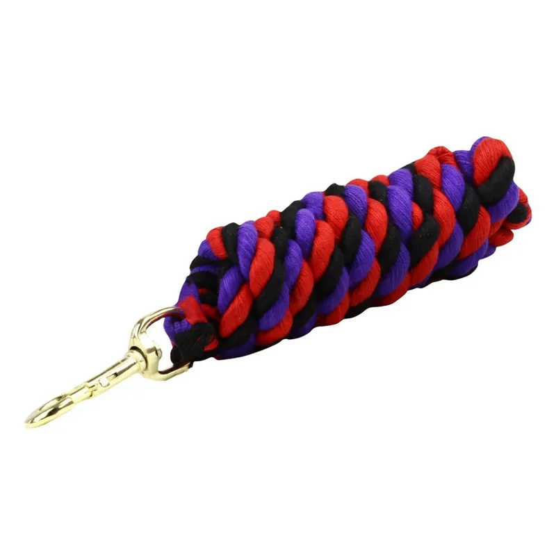 KM Elite Superfine Cotton Lead Rope - Black/Purple/Red