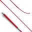 KM Elite Dressage Whip with Silver Braided Grip - Red