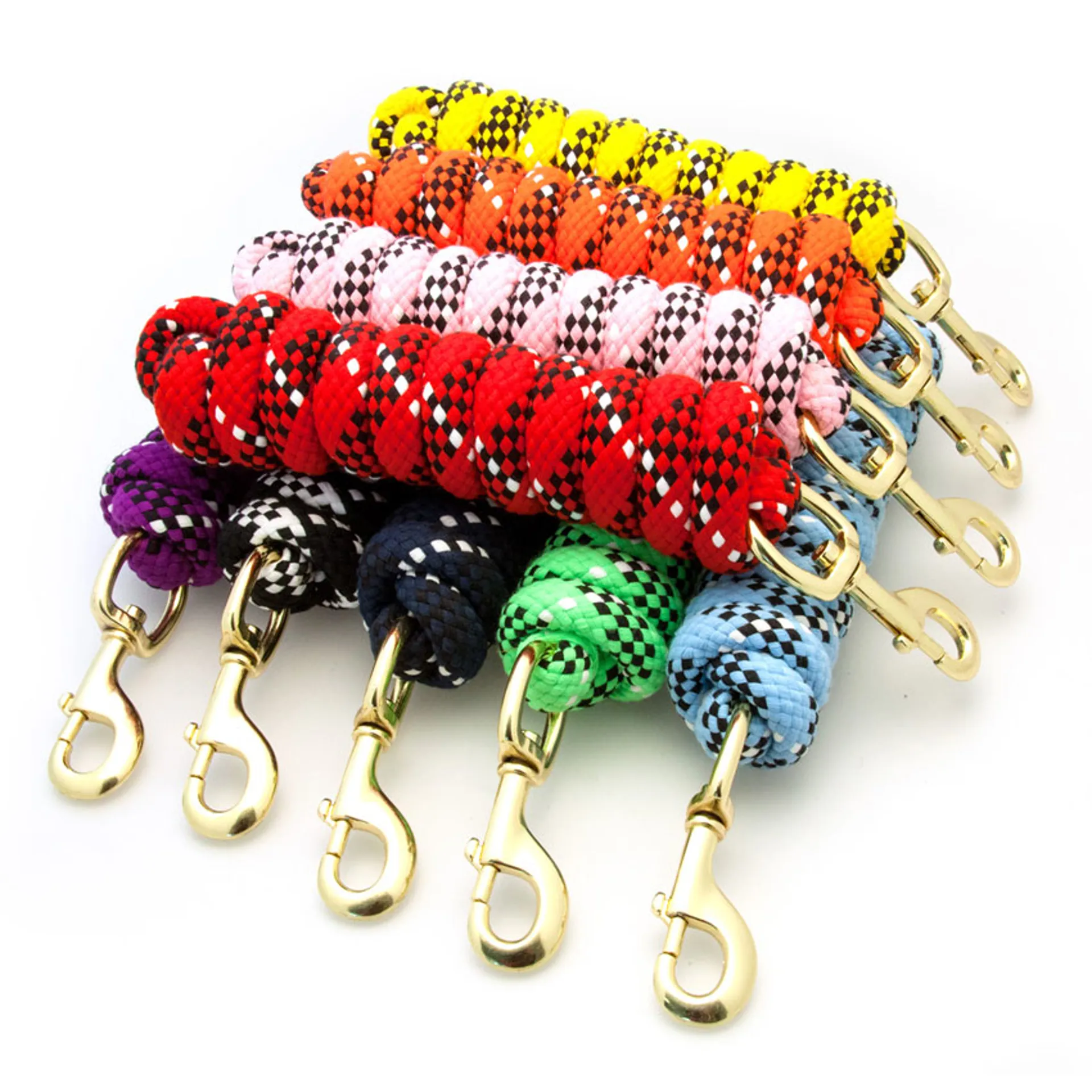 Pretty Lead Ropes KM Elite 7ft Cotton Double Braided Lead Rope - Various Colours
