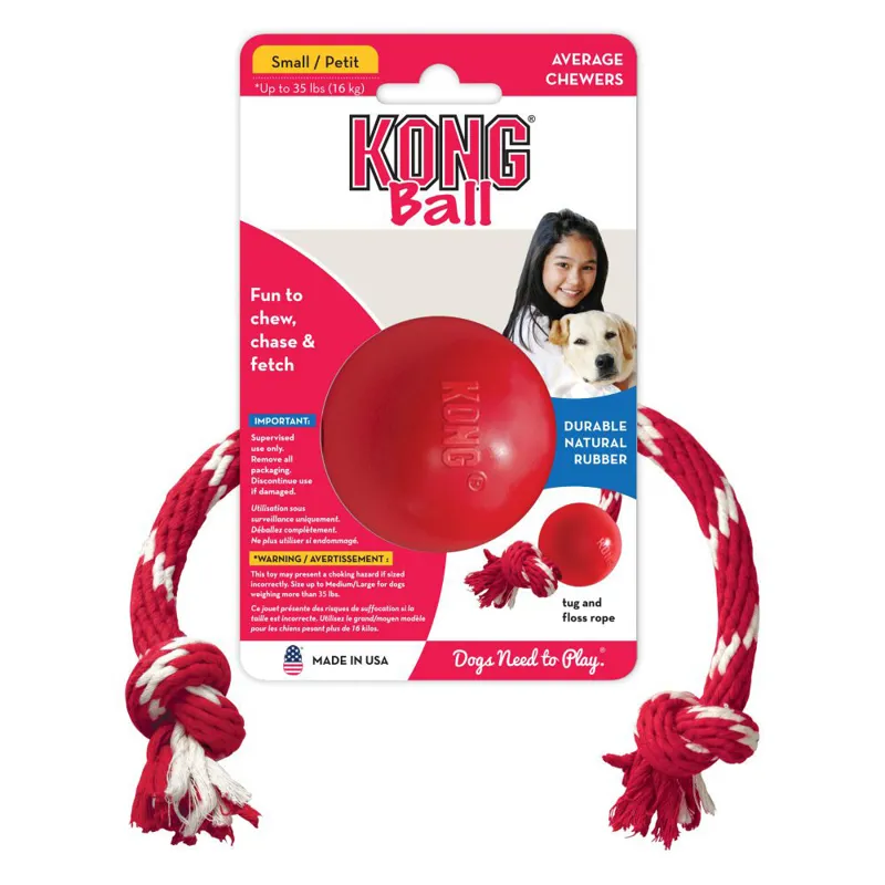 KONG Ball with Rope - Red-2
